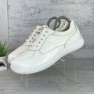 Alegria Cindi Lace Up White Patent Leather Comfort Nursing Shoes Size 39 CIN-600
